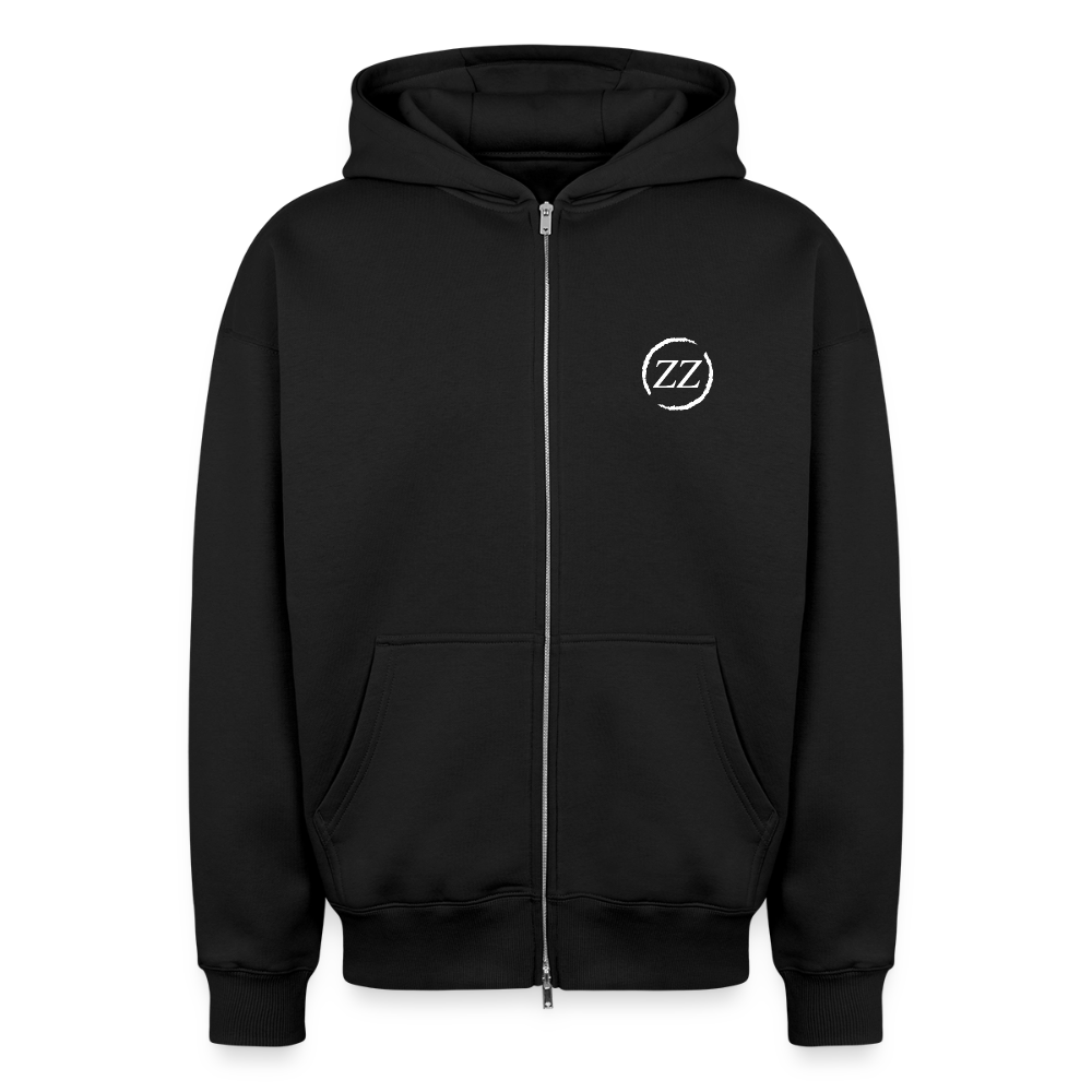 Oversized Heavyweight Unisex Zip Hoodie - Schwarz