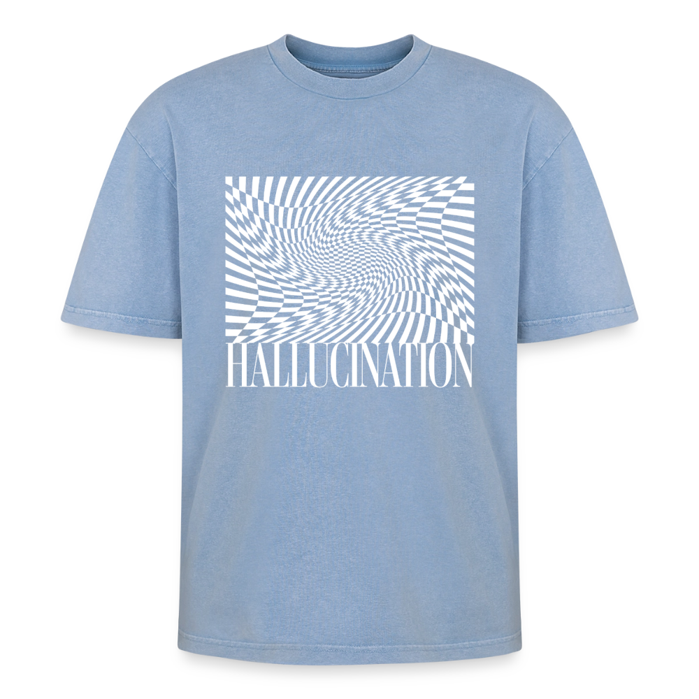 Oversized Unisex Premium Acid-Washed T-Shirt - Blau Acid Wash