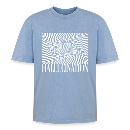 Oversized Unisex Premium Acid-Washed T-Shirt - Blau Acid Wash