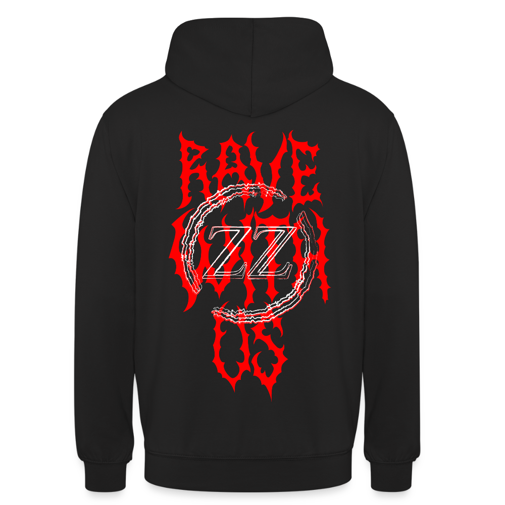 RAVE WITH US - Basic Hoodie - Schwarz