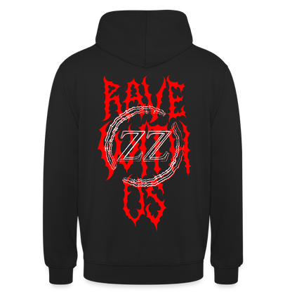 RAVE WITH US - Basic Hoodie - Schwarz