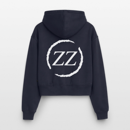 ZZ COLLECTIVE – Cropped Oversized Hoodie - Navy