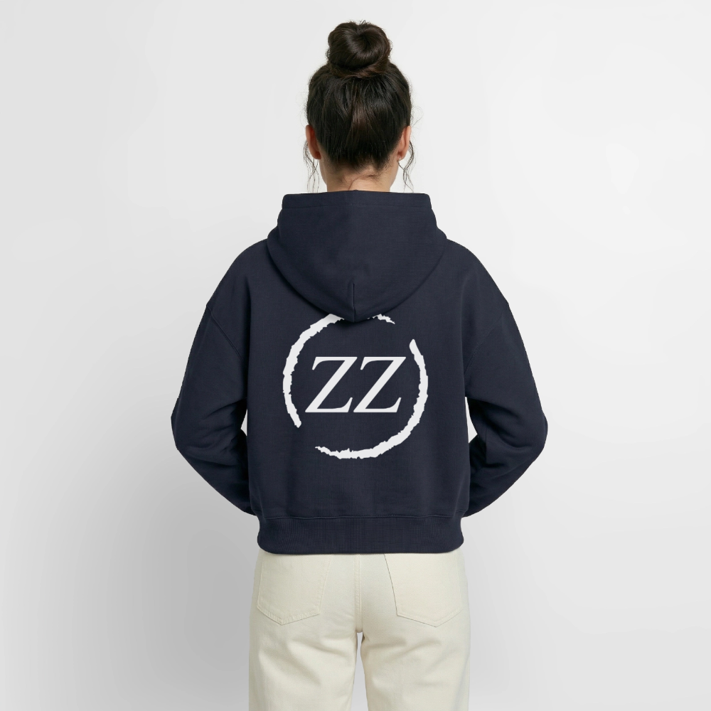 ZZ COLLECTIVE – Cropped Oversized Hoodie - Navy