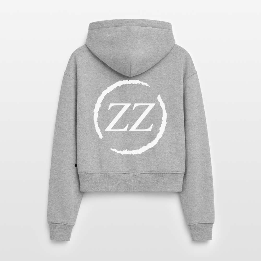 ZZ COLLECTIVE – Cropped Oversized Hoodie - Grau meliert