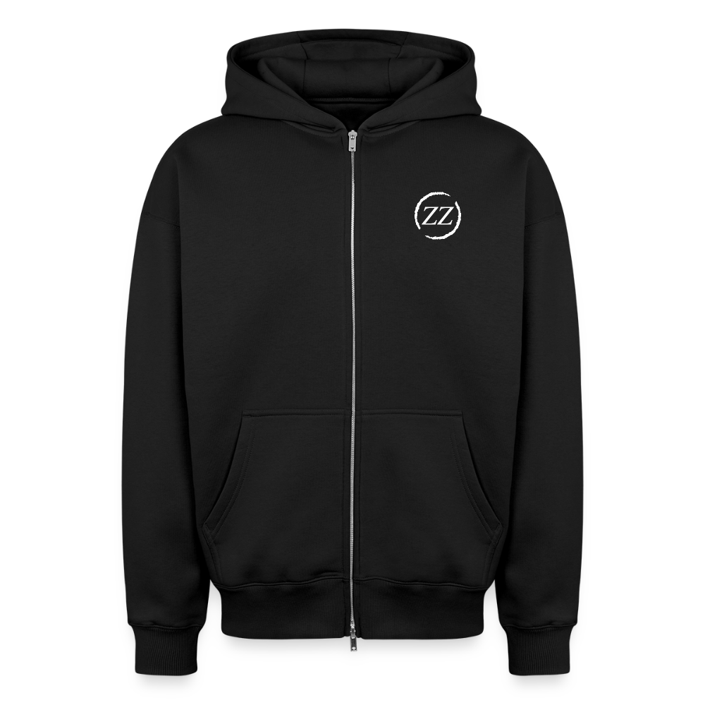 versized Heavyweight Unisex Zip Hoodie - Schwarz