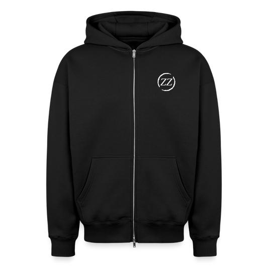versized Heavyweight Unisex Zip Hoodie - Schwarz