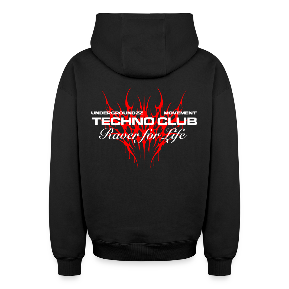 versized Heavyweight Unisex Zip Hoodie - Schwarz