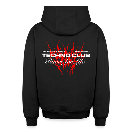 versized Heavyweight Unisex Zip Hoodie - Schwarz