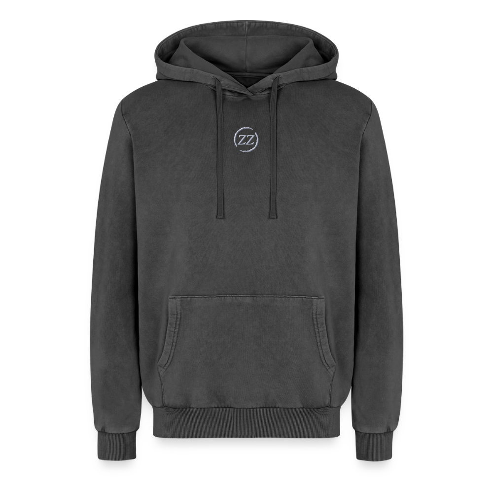 Relaxed Unisex Premium Acid-Washed Hoodie - Schwarz Acid Wash