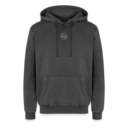 Relaxed Unisex Premium Acid-Washed Hoodie - Schwarz Acid Wash