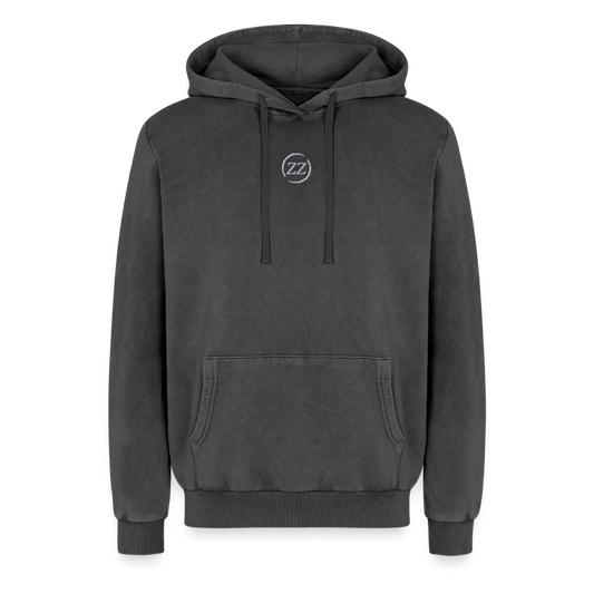 Relaxed Unisex Premium Acid-Washed Hoodie - Schwarz Acid Wash