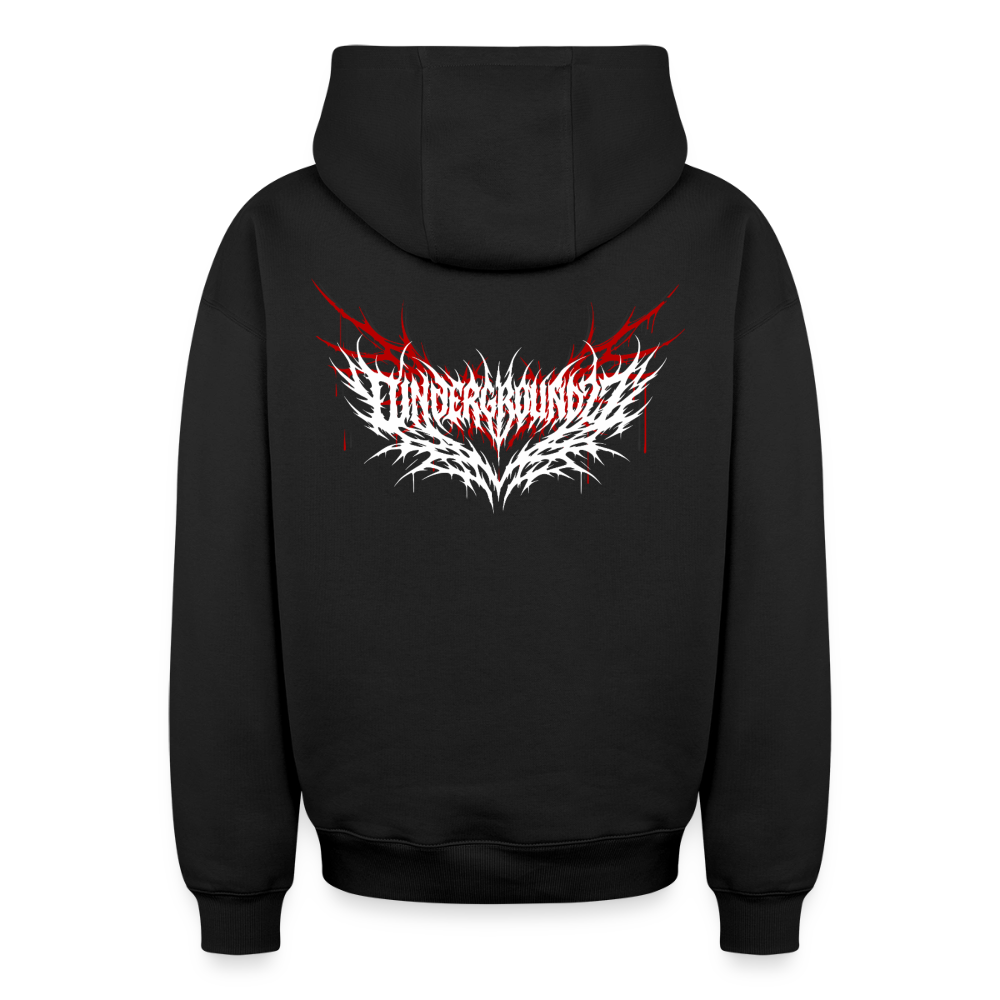 Oversized Heavyweight Unisex Zip Hoodie - Schwarz