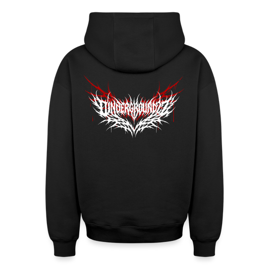 Oversized Heavyweight Unisex Zip Hoodie - Schwarz