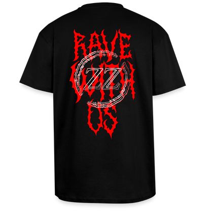 RAVE WITH US - Oversize Basic Tee - Schwarz