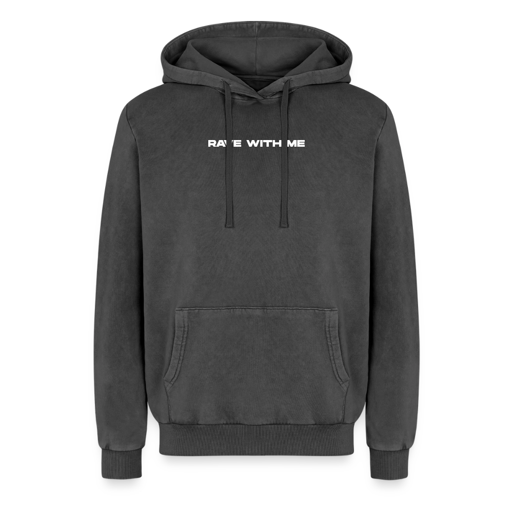 Relaxed Unisex Acid-Washed Hoodie - Schwarz Acid Wash