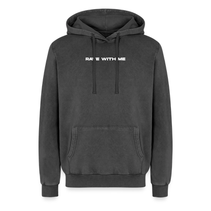 Relaxed Unisex Acid-Washed Hoodie - Schwarz Acid Wash