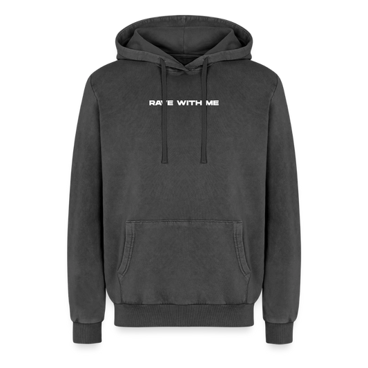 Relaxed Unisex Acid-Washed Hoodie - Schwarz Acid Wash