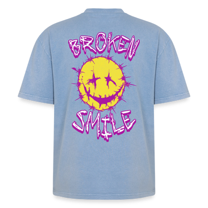 Oversized Unisex Premium Acid-Washed T-Shirt - Blau Acid Wash