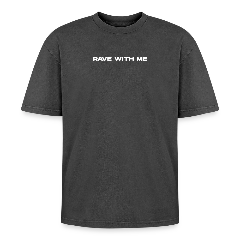 Oversized Unisex Premium Acid-Washed T-Shirt - Schwarz Acid Wash