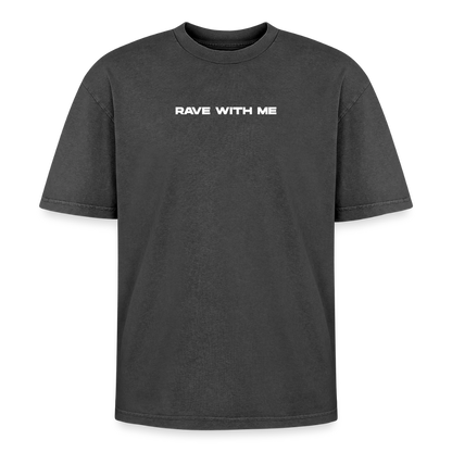 Oversized Unisex Premium Acid-Washed T-Shirt - Schwarz Acid Wash