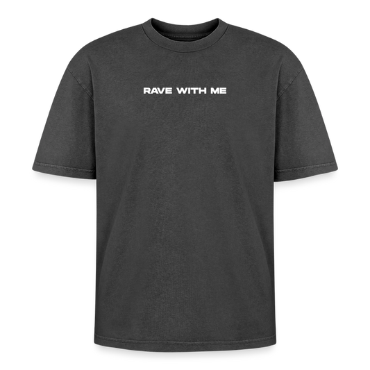 Oversized Unisex Premium Acid-Washed T-Shirt - Schwarz Acid Wash