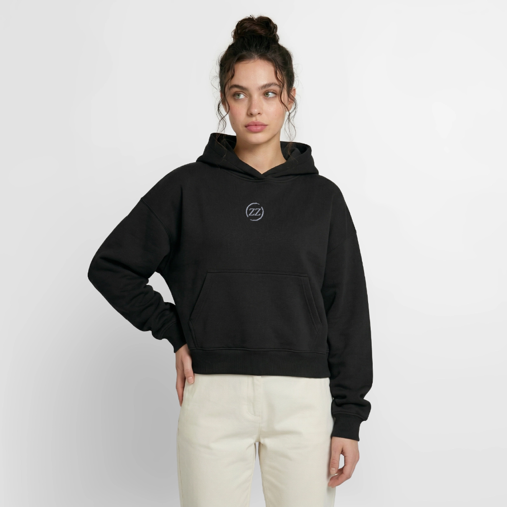 ZZ COLLECTIVE – Cropped Oversized Hoodie - Schwarz