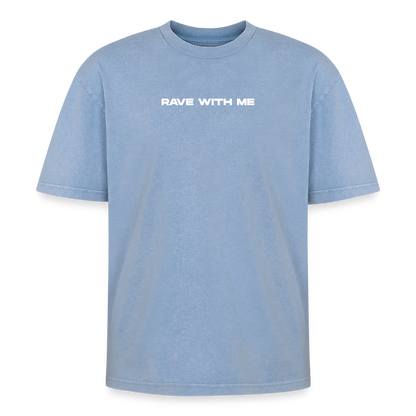 Oversized Unisex Premium Acid-Washed T-Shirt - Blau Acid Wash